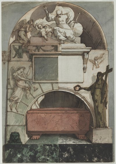 Progetto per un Affresco della Tomba di un Artista nella Certosa di Bologna (recto) da Pietro Fancelli