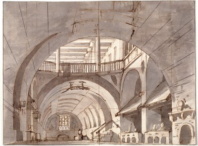 Scenografia per una rappresentazione teatrale, 1800 da Pietro Gonzaga