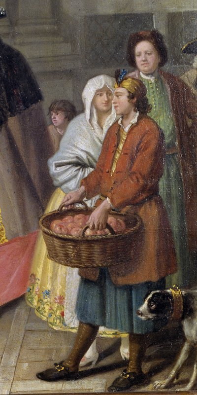 Conversazione con maschere o il venditore di mele (dettaglio) da Pietro Longhi