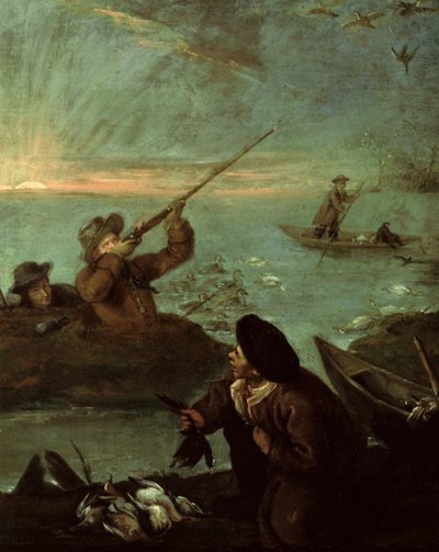 Cacciatori che sparano alle anatre da Pietro Longhi