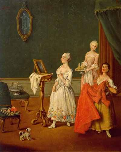 Signora alla toilette, olio su tela da Pietro Longhi