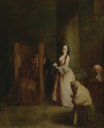 La confessione, 1750s da Pietro Longhi