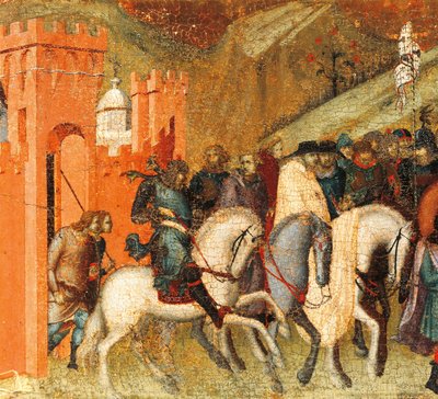 I primi eremiti carmelitani alla sorgente di Elia (dettaglio) dalla predella dell