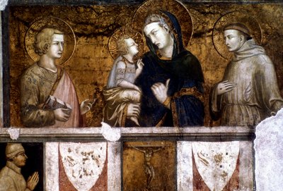 Madonna col Bambino tra San Francesco e San Giovanni Evangelista, c1320 da Pietro Lorenzetti