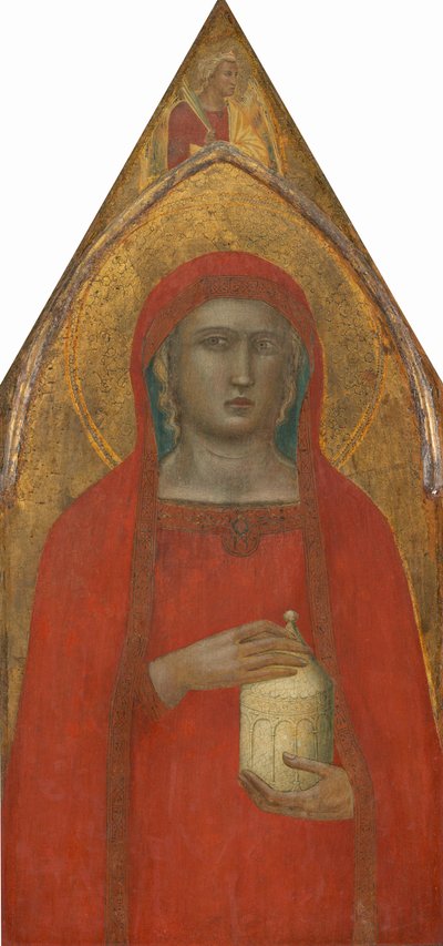Santa Maria Maddalena, con un Angelo [pannello sinistro] da Pietro Lorenzetti
