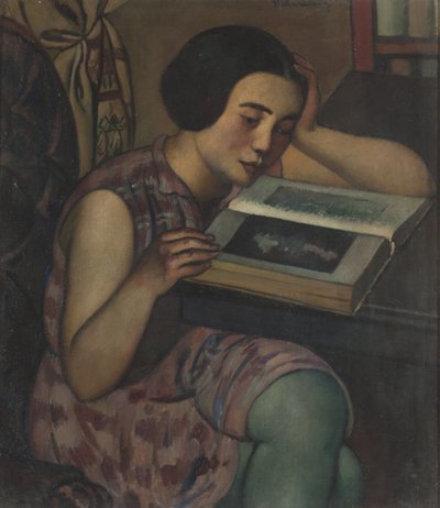 Giovane ragazza che legge, 1928 da Pietro Marussig