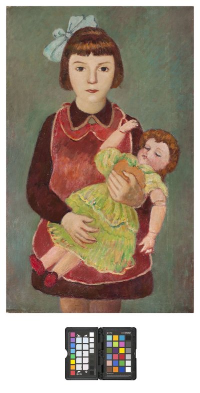 Giovane ragazza con bambola, 1928 da Pietro Marussig
