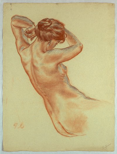 Mezza figura di una donna nuda seduta da Pietro Montana