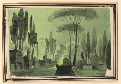 Scenografia, scale tra le tombe da Pietro Narducci