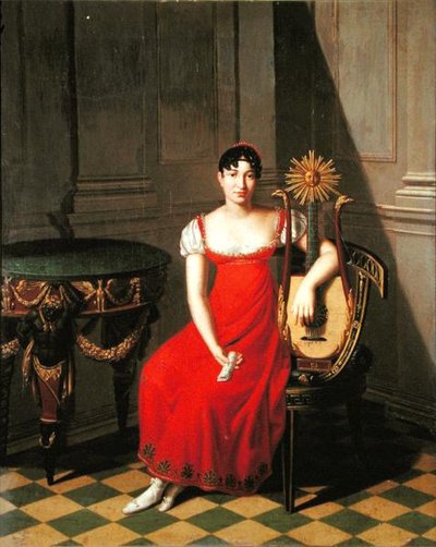 Signora con un liuto arpa da Pietro Nocchi