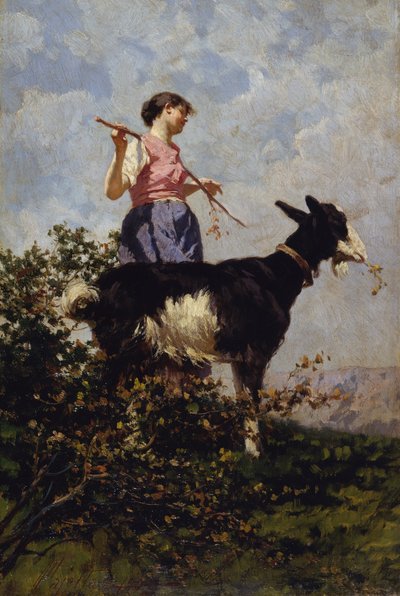 Pastore con capra da Pietro Pajetta