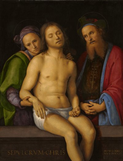 Cristo morto con Giuseppe di Arimatea e Nicodemo da Pietro Perugino
