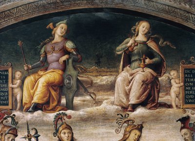 Fortezza e Temperanza, (dettaglio) da Pietro Perugino