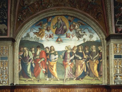 Santo Padre con profeti e sibille da Pietro Perugino