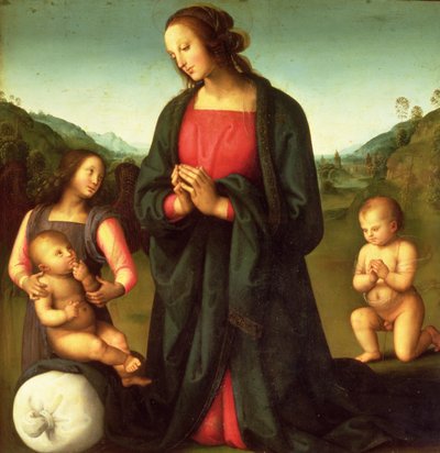 Madonna che Adora il Bambino Gesù (Madonna del Sacco) da Pietro Perugino