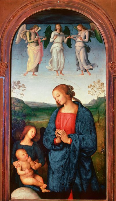 Polittico della Certosa di Pavia: Madonna con il Bambino e tre angeli da Pietro Perugino