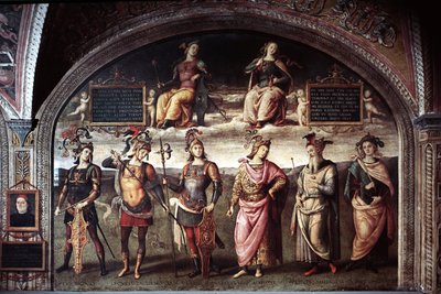 Forza e temperanza con sei antichi eroi da Pietro Perugino