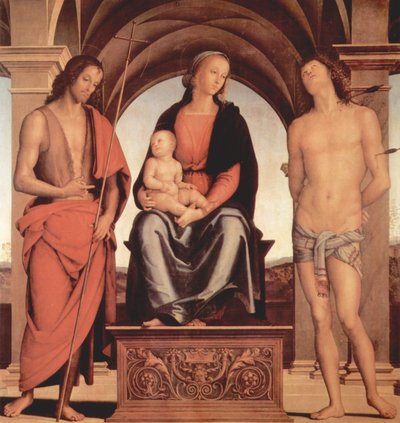 Madonna in trono con San Giovanni Battista e San Sebastiano da Pietro Perugino