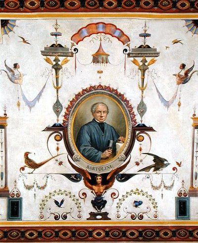 Ritratto di Lorenzo Bartolini (1777-1850), dettaglio dal soffitto della Sala del Sindaco da Pietro Pezzati
