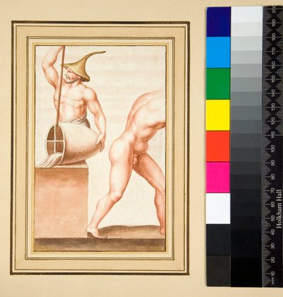 Copia di un mosaico di un Uomo con cappello a punta che versa da un vaso da Pietro Santi Bartoli