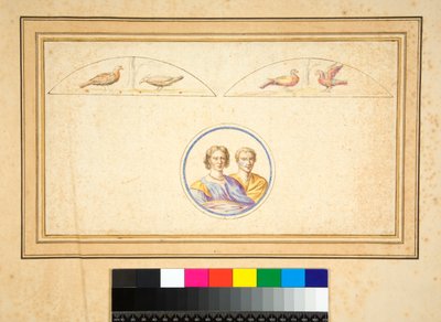 Marito e moglie (busti) in cerchio centrale da Pietro Santi Bartoli