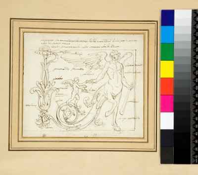Ornamenti che tramezzano le vittorie delle amazzoni, alcuni fatti di coloretti altri di chiaro scuro da Pietro Santi Bartoli