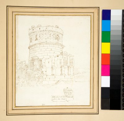Schizzo a penna della tomba dei Plautii (penna) da Pietro Santi Bartoli