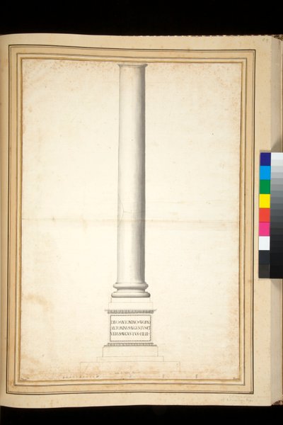 La colonna di Antonino Pio mostrata come restaurata da Pietro Santi Bartoli