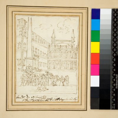 Il portico laterale del Laterano (penna) da Pietro Santi Bartoli