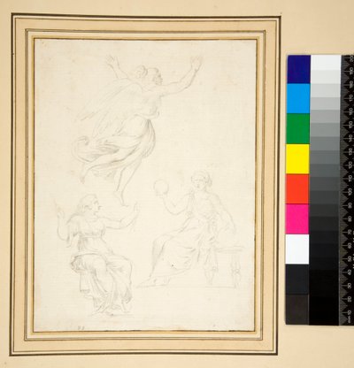 Due figure femminili drappeggiate sedute da Pietro Santi Bartoli