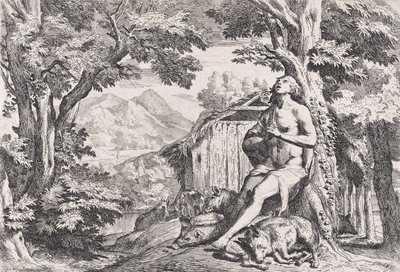 Il figliol prodigo tra i porci, da una serie di quattro stampe da Pietro Testa
