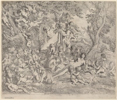 Venere in un giardino con Cupidi da Pietro Testa