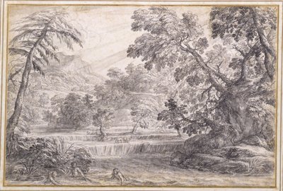 Paesaggio fluviale boscoso, c.1650 da Pietro da Cortona