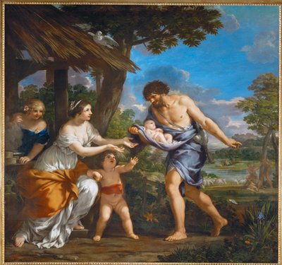 Romolo e Remo trovati da Faustus ... da Pietro da (1596-1669) Cortona