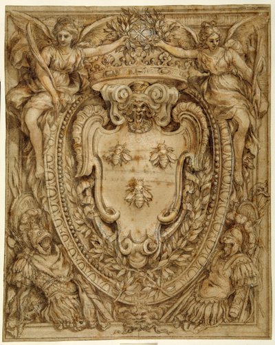 Stemma di Don Taddeo Barberini, Principe di Palestrina da Pietro da Cortona