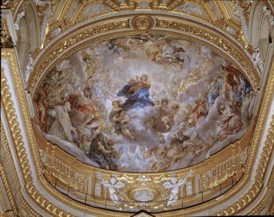 Assunzione della Vergine, affresco di Pietro da Cortona (1596-1669) 1652 Roma, Chiesa di Santa Maria in Vallicella, Italia da Pietro da Cortona