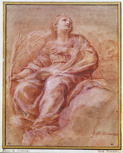 Rappresentazione di San Firmino seduto sulle nuvole da Pietro da Cortona