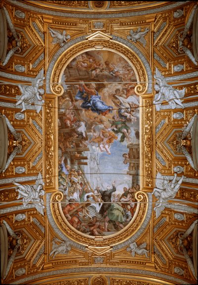 La Vergine appare a San Filippo Neri durante la costruzione della chiesa da Pietro da Cortona