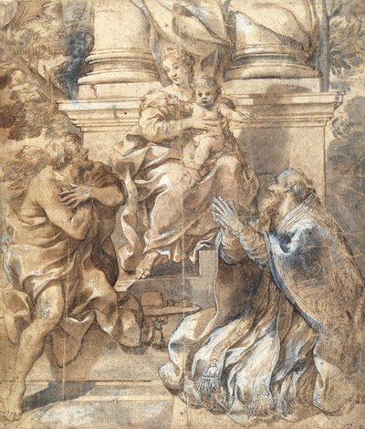 Madonna col Bambino, San Giovanni Battista e Papa Stefano da Pietro da Cortona