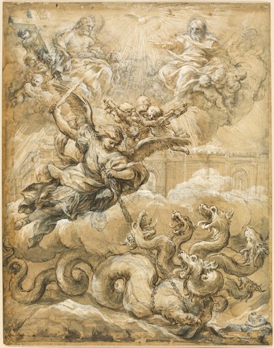 La Santissima Trinità con San Michele che sconfigge il Drago da Pietro da Cortona