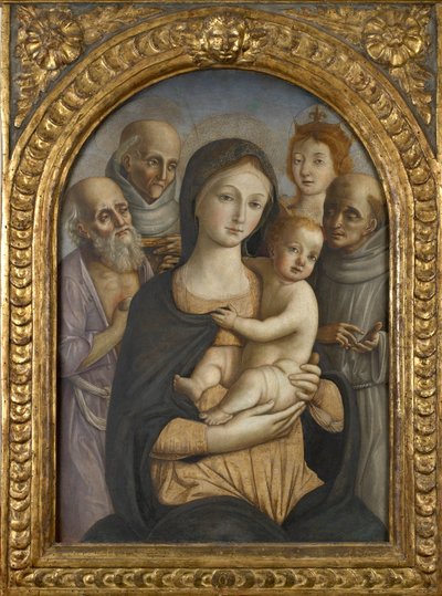 La Vergine e il Bambino con quattro santi, fine XV secolo da Pietro di Francesco degli Orioli