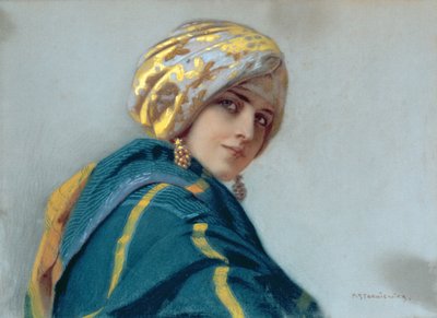 Ragazza con scialle, c.1920 da Piotr Stachiewicz