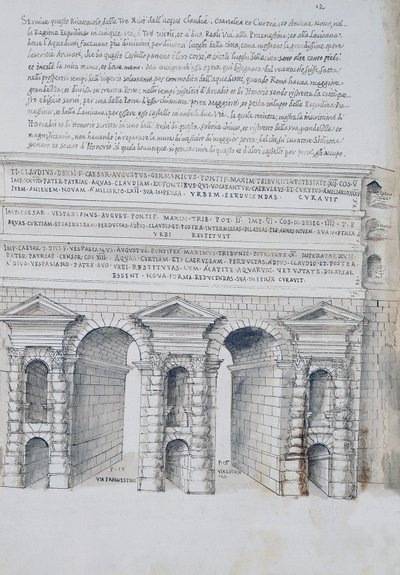Porta Maggiore a Roma, disegno, da Antichità Romane, di Pirro Ligorio (1513-1583) da Pirro Ligorio