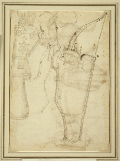 Cassetta con arco e faretra di frecce da Pisanello