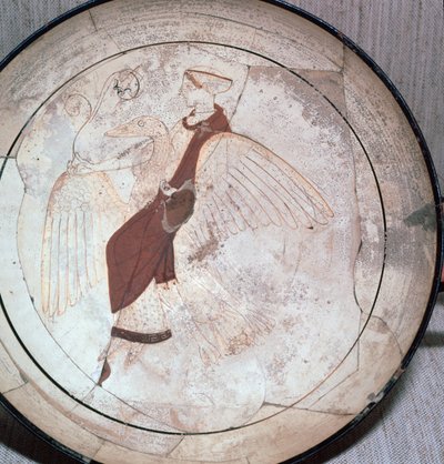 (dettaglio) di un kylix che mostra Afrodite che cavalca un