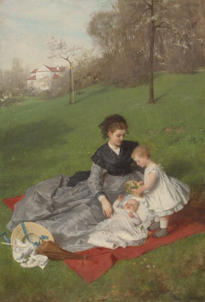 Madre e figli da Pál Szinyei Merse
