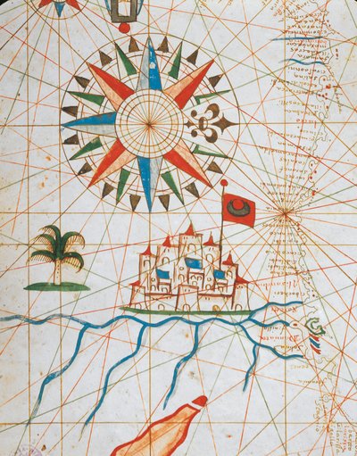 Alessandria, Egitto, da atlante portolano composto da sei carte, di Placido Caloiro e Francesco Oliva, Pergamena. 1646. da Placido Caloiro e Oliva