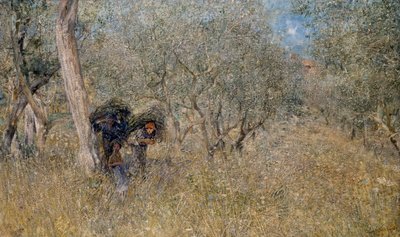 Tra gli ulivi, fascine, di Plinio Nomellini da Plinio Nomellini