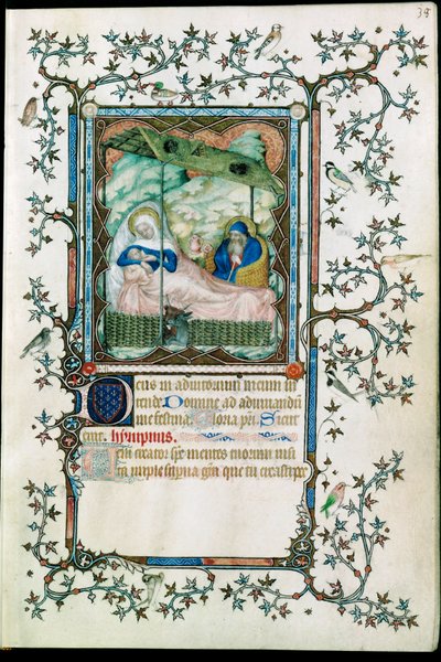Natività. Dalle Petites heures du Duc de Berry ... da Pol de Limbourg