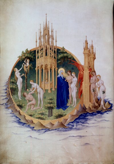 Il peccato originale, Adamo ed Eva espulsi dal Paradiso Miniatura in "Le Très Riches Heures du Duc de Berry" di Pol De Limburg da Pol de Limbourg